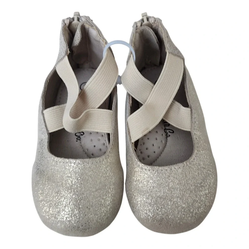 NEW A Bear Co Toddler Size 3 Beige Suede Ballerina Flats Spring Summer